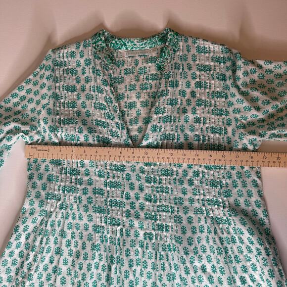 House of Pom Womens Floral Mini Dress in Green Sz XS Sheer Lightweight Boho - Picture 13 of 13